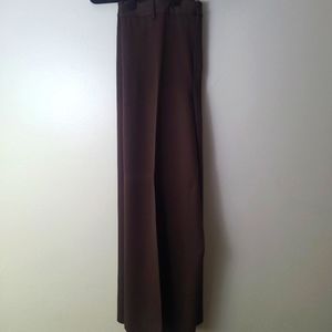 Ralph Lauren Brown Pleated Polyblend Dress Pant With Hook and Zip Closure - 16